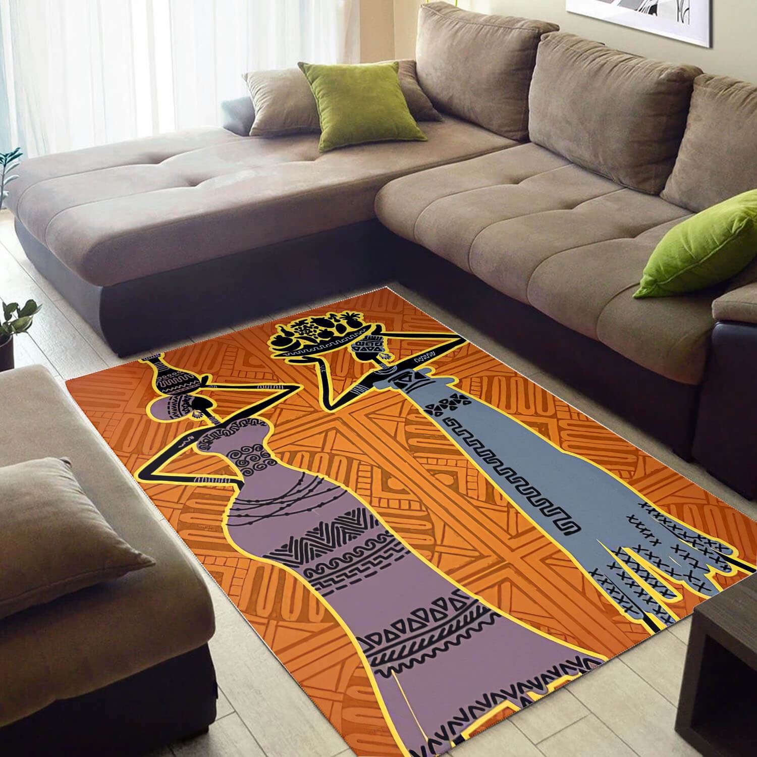 Nice African Area Rug Cute Afrocentric Melanin Afro Girl African Style Carpet African Living Room Decor WBG3950