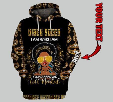 Personalized Black Queen with Mask Custom Name Hoodie 3D