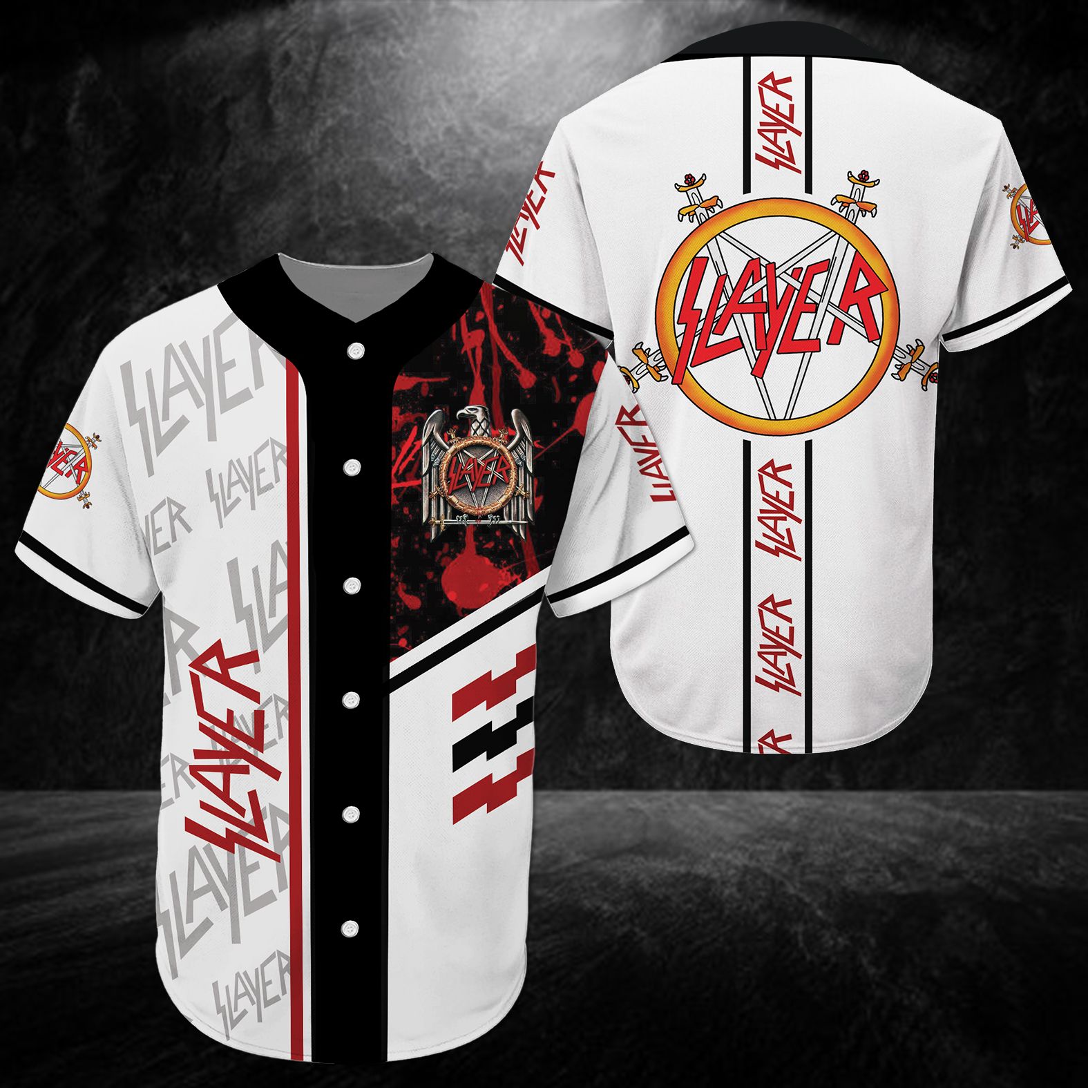 Slayer Baseball Tee Jersey Shirt Pattern Unisex Men Women