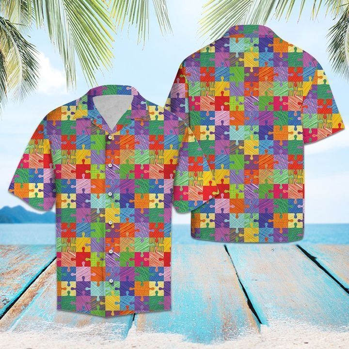 Autism Pieces Colorful Hawaiian Shirt Ha23158