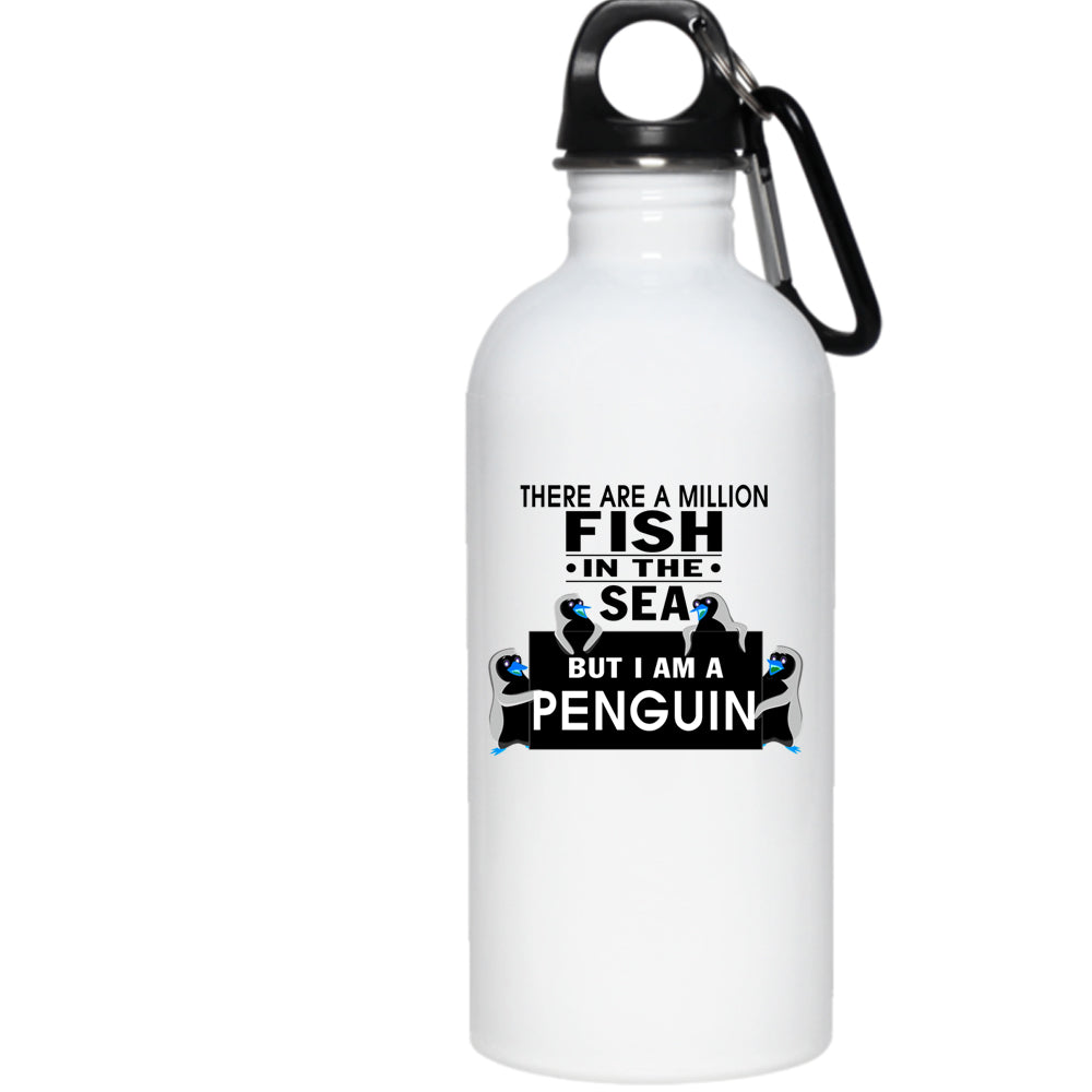 There Are A Milllion Fish In The Sea 20 Oz Stainless Steel Bottle,I Am A Penguin Outdoor Sports Water Bottle