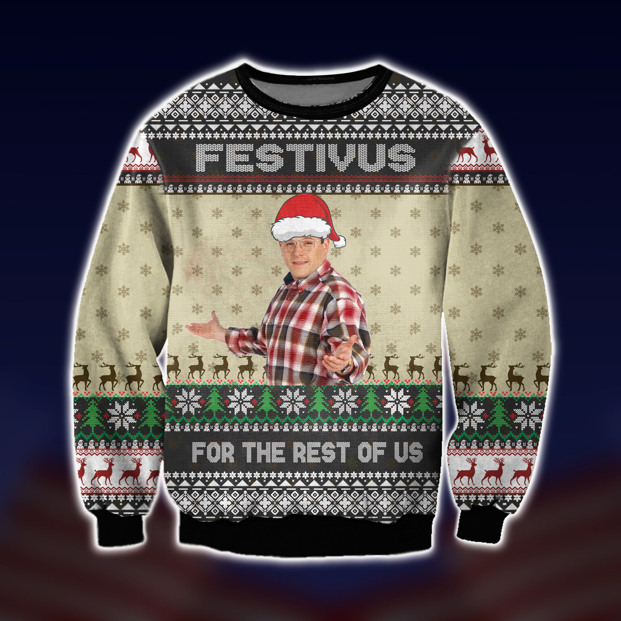 Seinfield George Castanza Festivus For The Rest Of Us Ugly Christmas Sweater