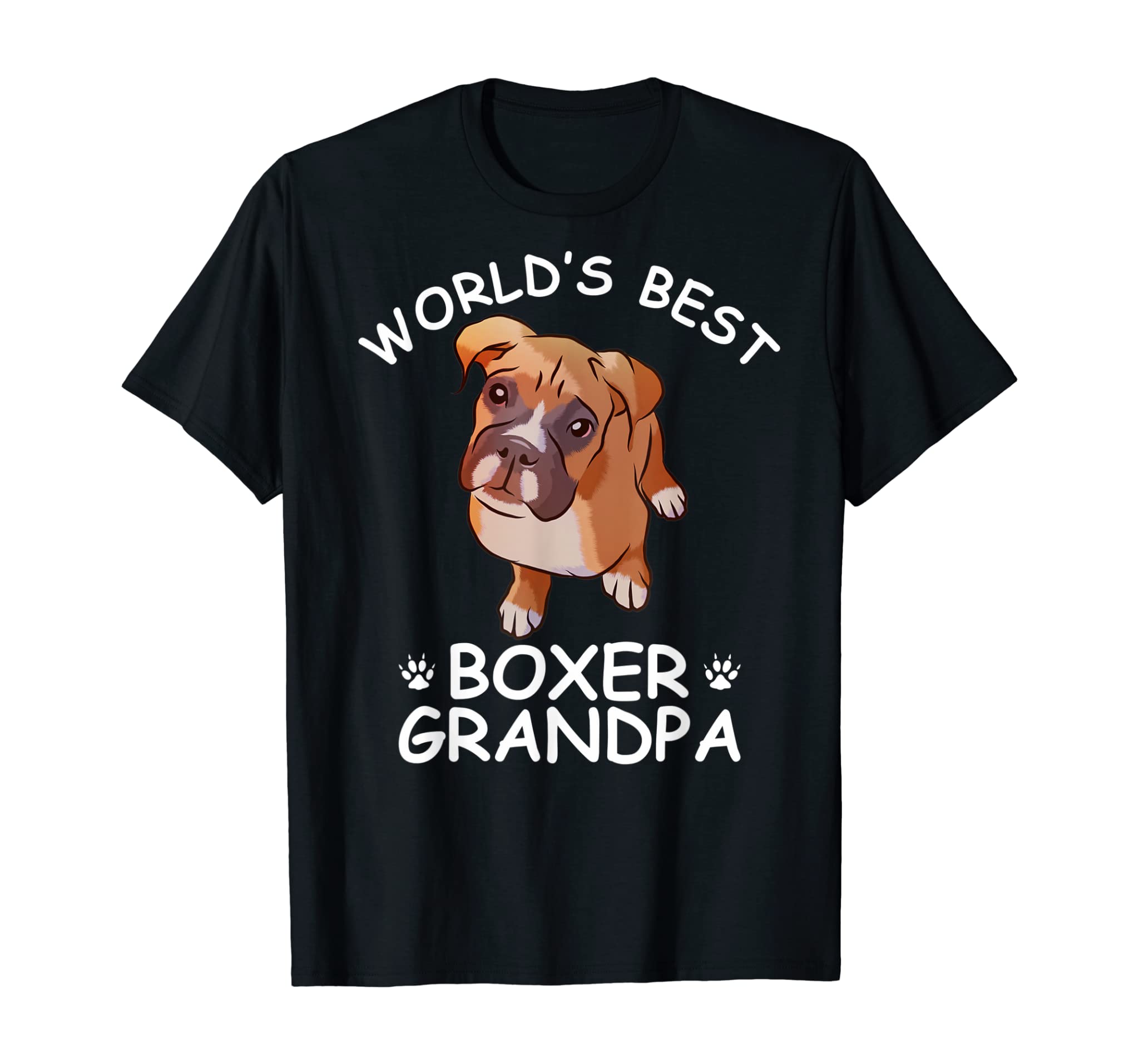 World’s Best Boxer Grandpa Funny Granddog Dog Lover Cute Tee T-Shirt