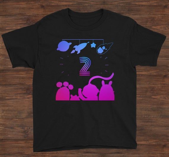 Kids Number Two Birthday Space Themed Shirt Future Astronaut Shirt Two Years Shirt