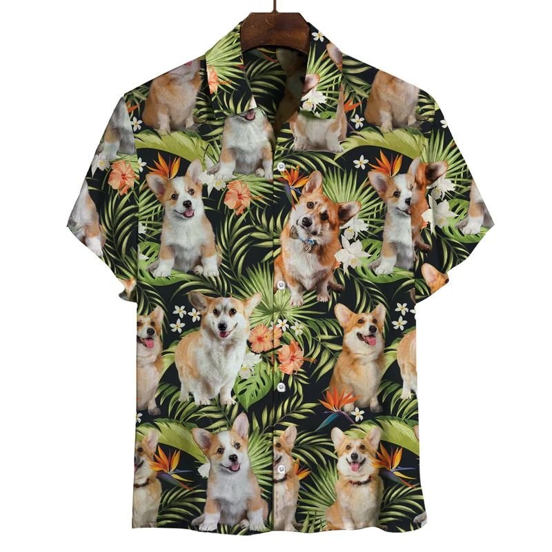 Welsh Corgi Tropical Leaves Hawaii Shirt Ha73125