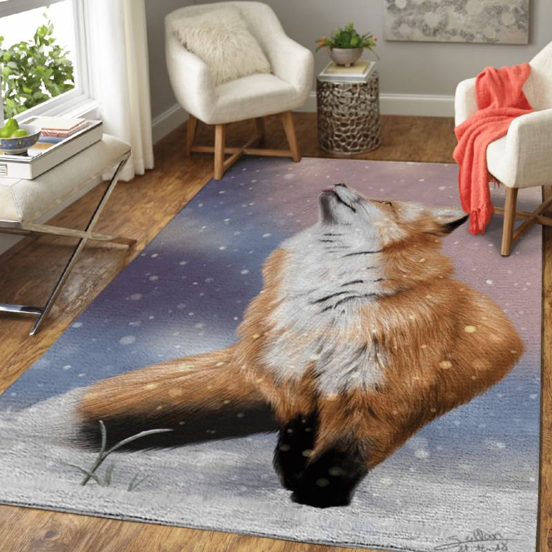 The fox s xmas – Animals Area Rug Carpet