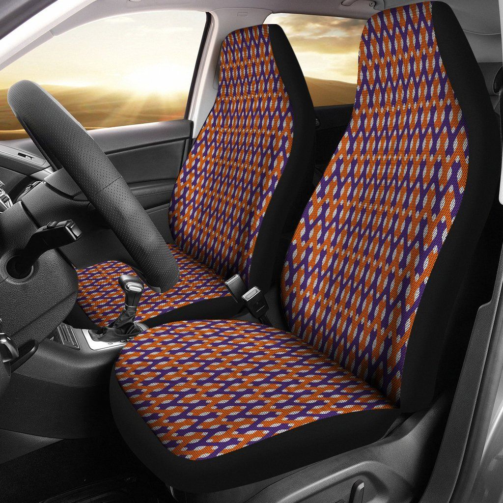 Clemson University Inspired Tigers Micro Liberty design College Micro Fiber Auto Car Seat Covers