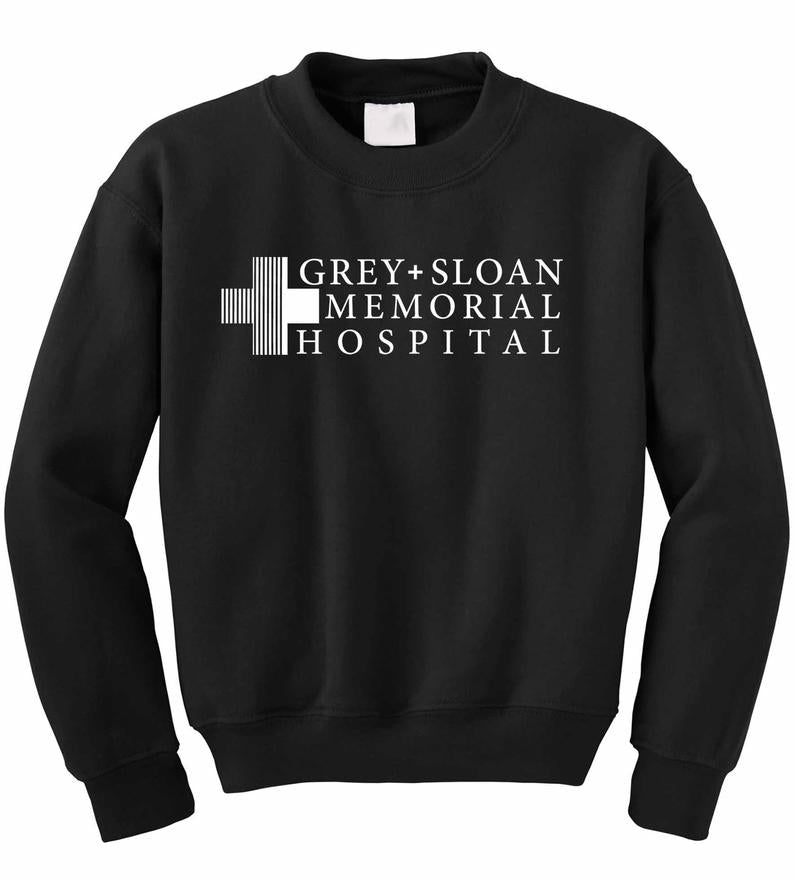 Sloan Memorial Hospital Crew Sweater –Grey Sloan Doctors Save Lives