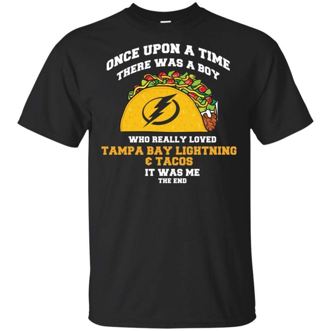 Once Upon A Time There Was A Boy Loved Tampa Bay Lightning And Tacos T-Shirt HT206