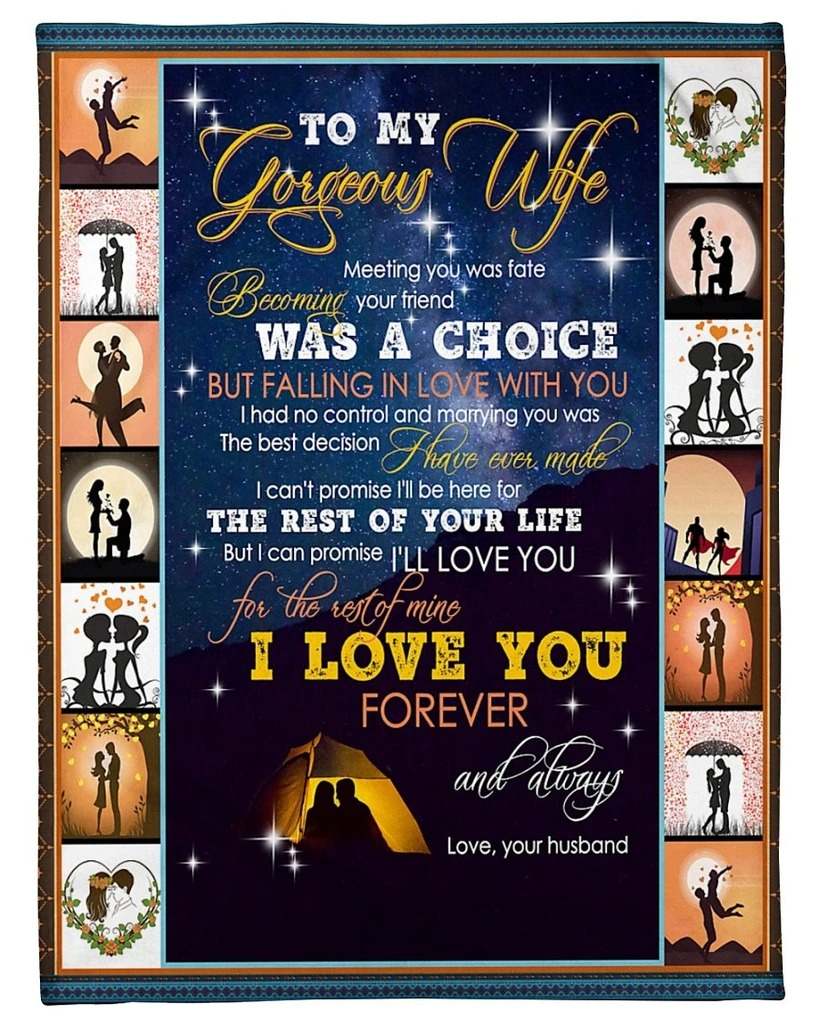 I Love You Forever And Always Couple Camping Fleece Blanket