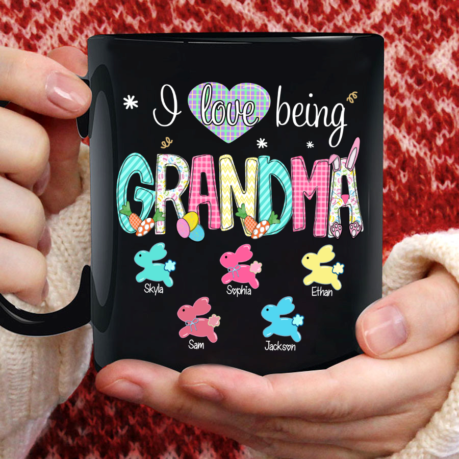 Personalised I Love Being A Grandma Easter Mug