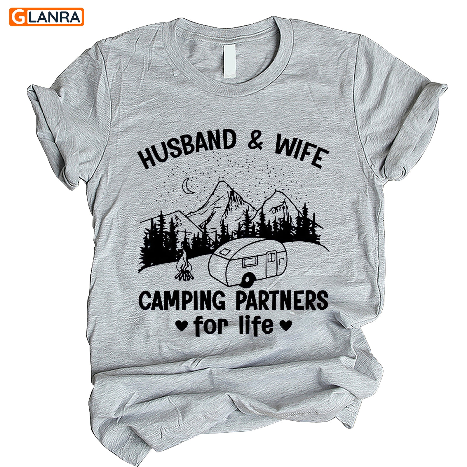 Husband & Wife Camping Partners For Life Shirt, Camping Couple Shirt, Couple Shirt, Camping Shirt, T-Shirt, Tee