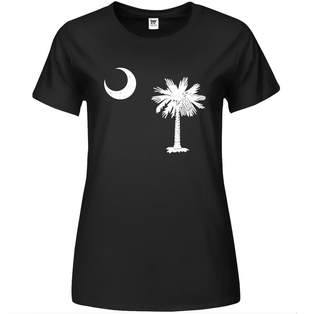 South Carolina State Flag Palmetto Tree Crescent Moon Sc Premium Womens T Shirts