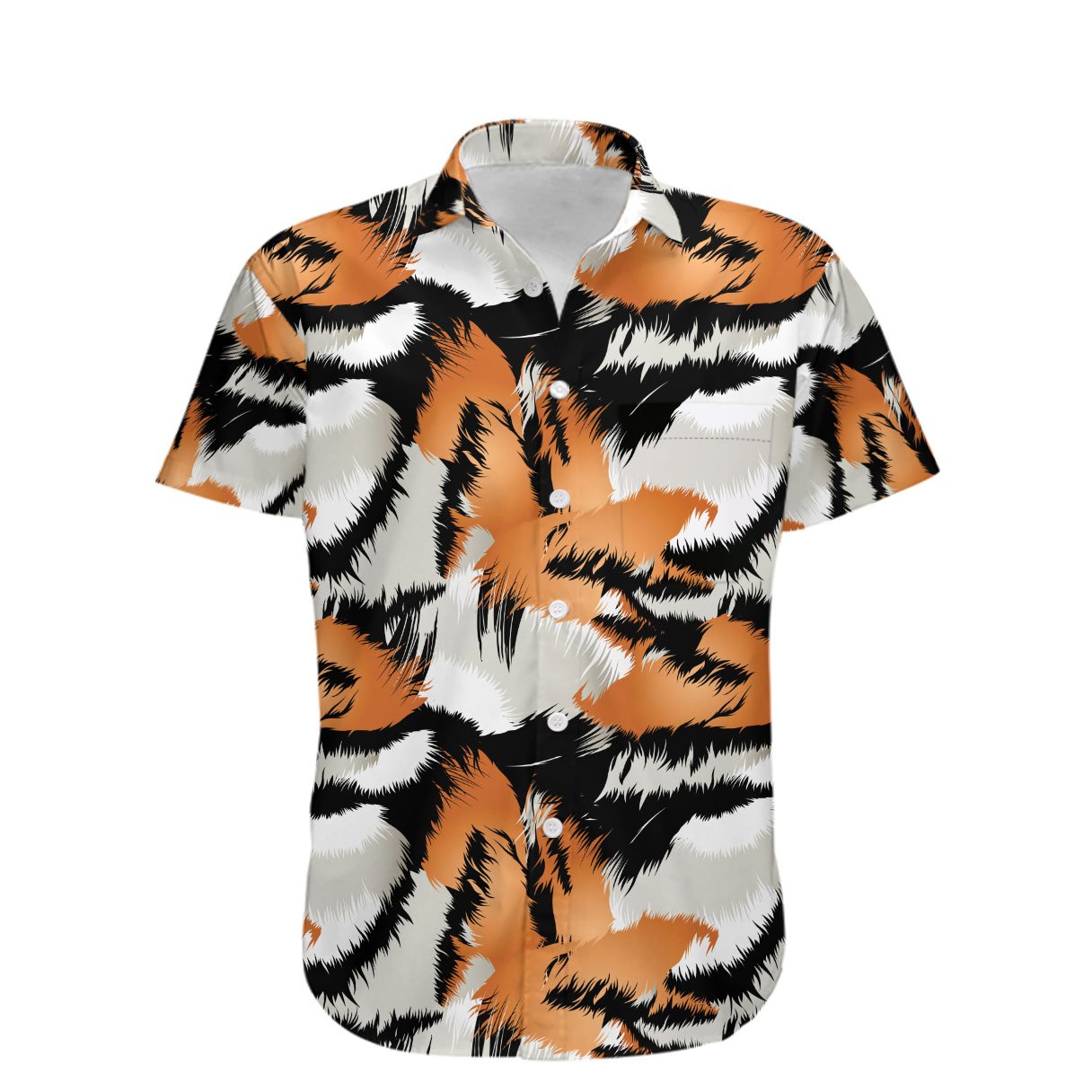 Tiger Print Hawaiian Dress Shirt