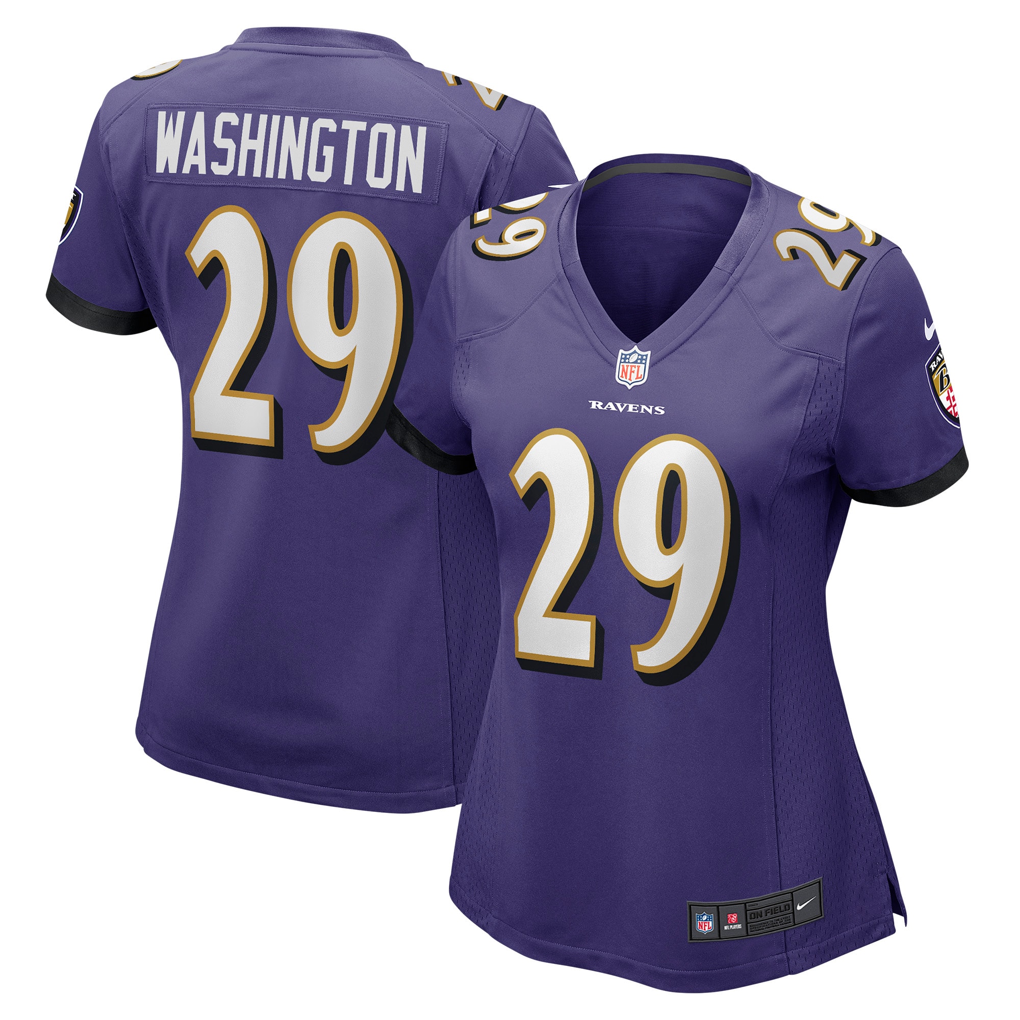 Women’s Baltimore Ravens Ar’Darius Washington Purple Player Game Jersey