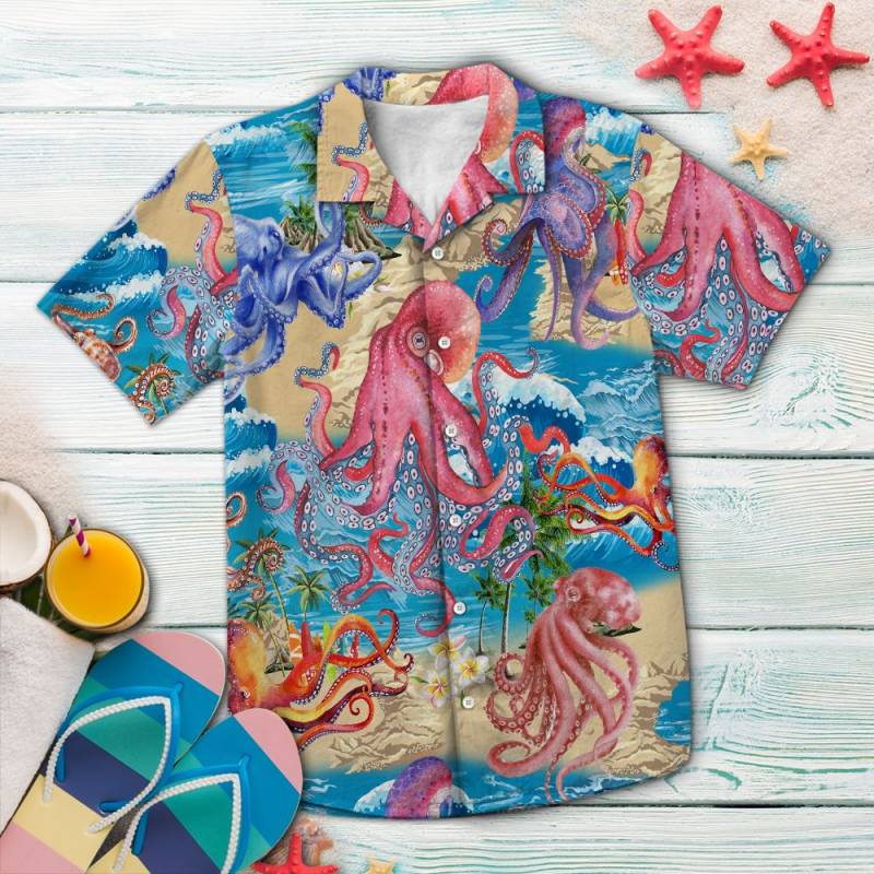 Octopus Summer Vacation Hawaii Shirt Ha84058