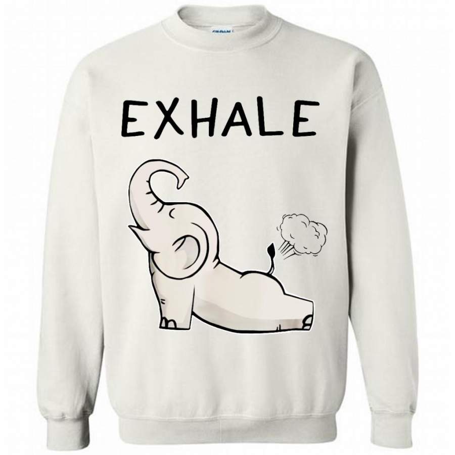 Yoga Elephant Exhale – Gildan Crewneck Sweatshirt