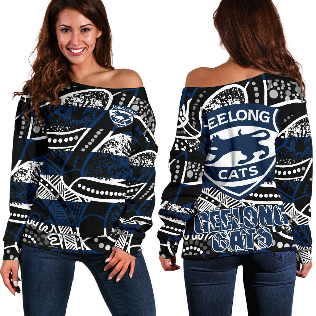 Geelong Football Club Off Shoulder Sweater All Stars Style A15