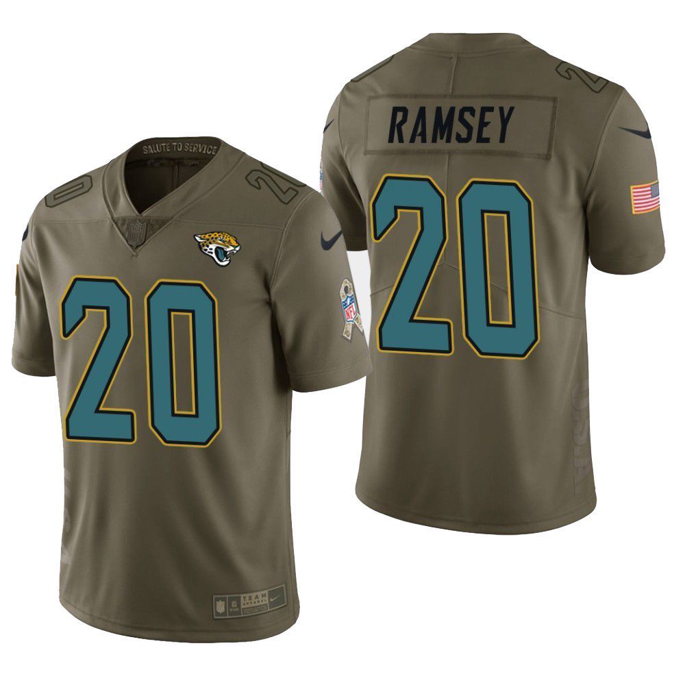 Jacksonville Jaguarsjalen Ramsey Salute To Service Limited Olive Mens Jersey