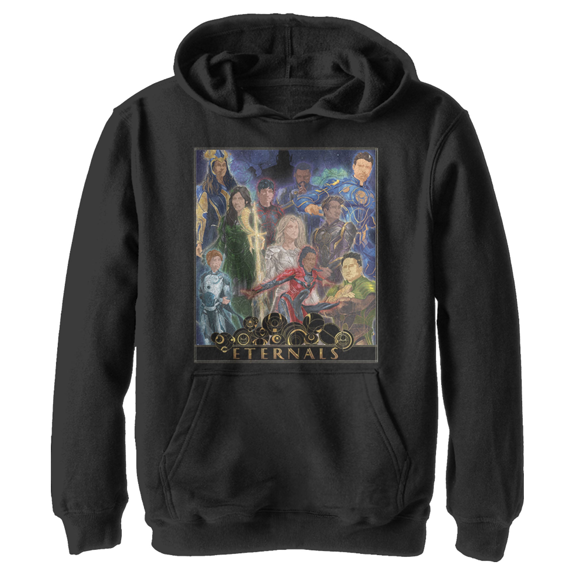 Boy’S Marvel Eternals Watercolor Poster Pull Over Hoodie