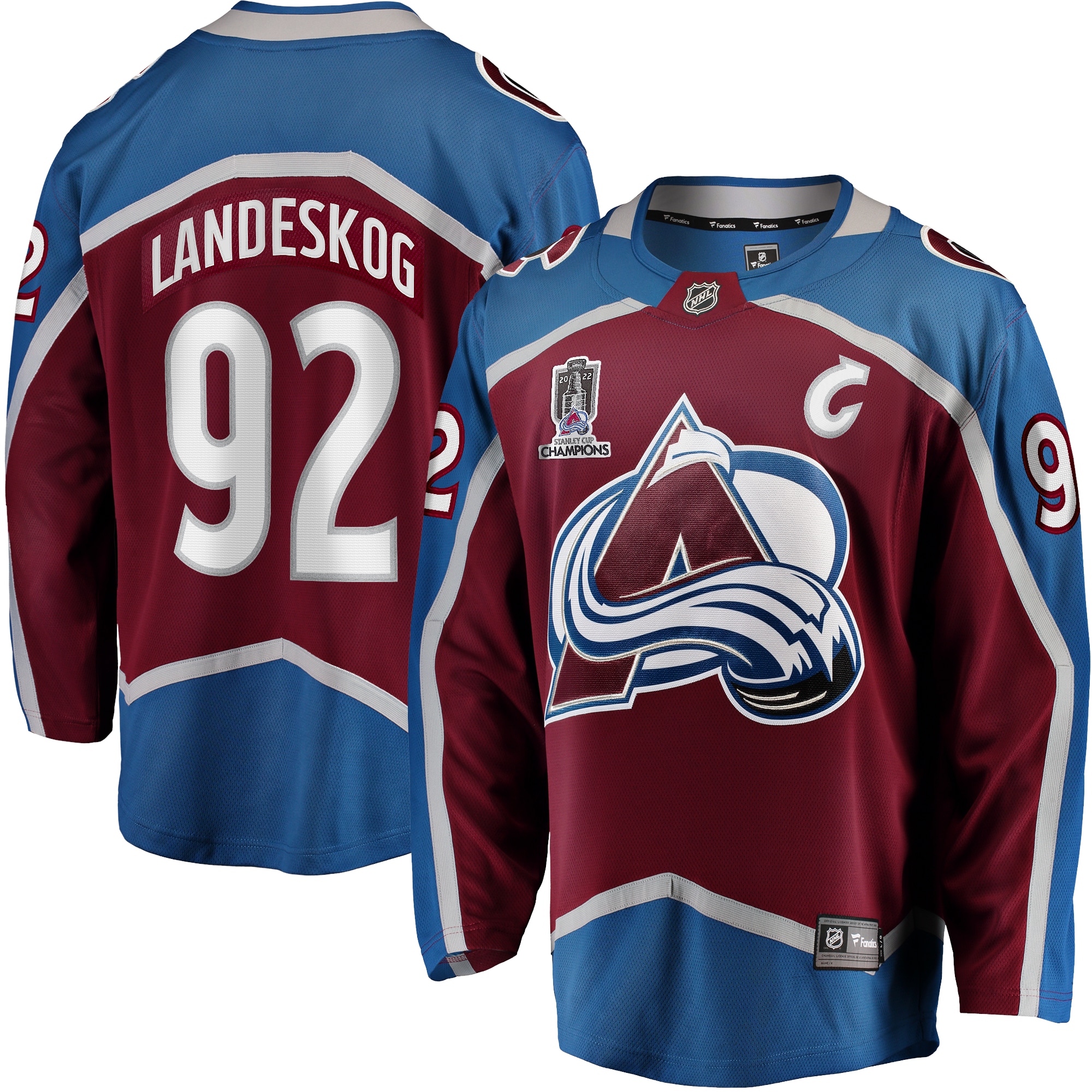 Gabriel Landeskog Colorado Avalanche Branded Home 2022 Stanley Cup Champions Breakaway Player Jersey – Burgundy