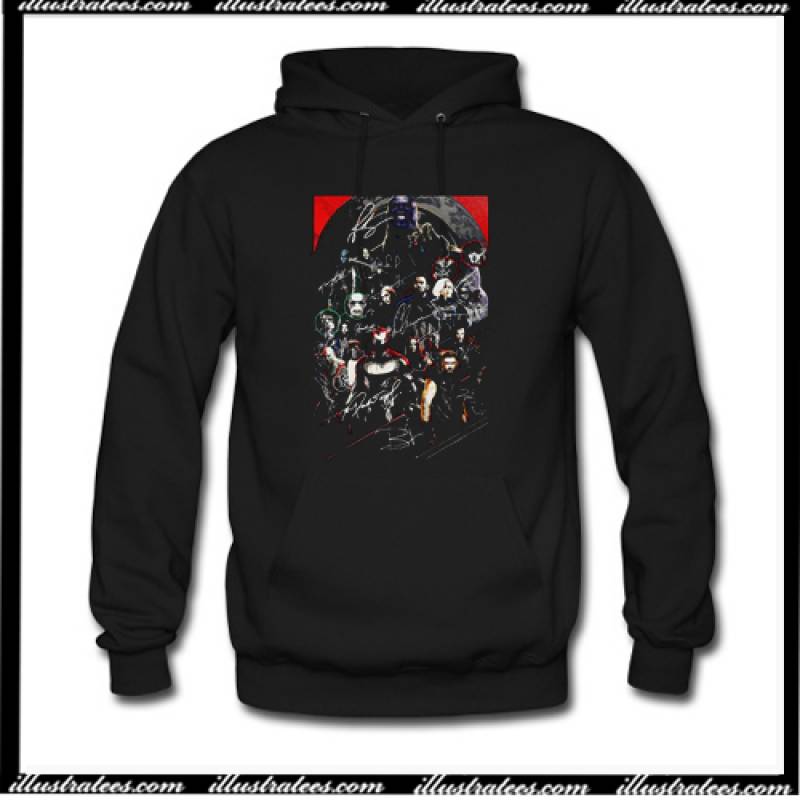 Marvel Avengers Endgame Poster Character Signature Hoodie AI