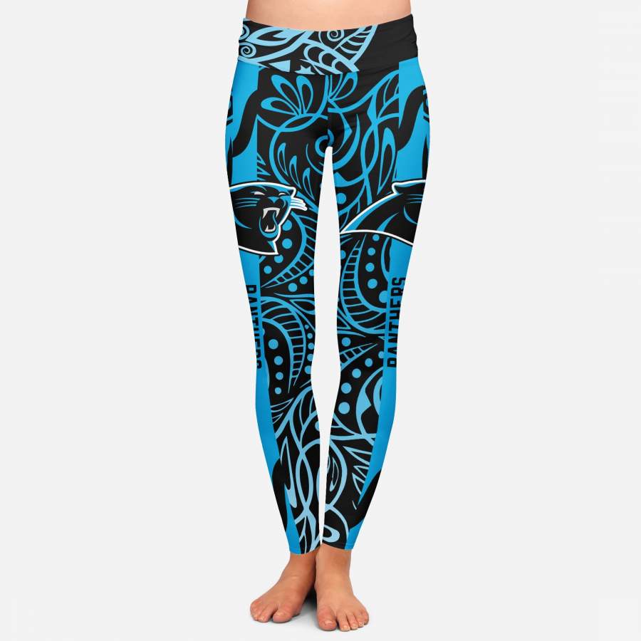 Curly Line Charming Daily Fashion Carolina Panthers Leggings