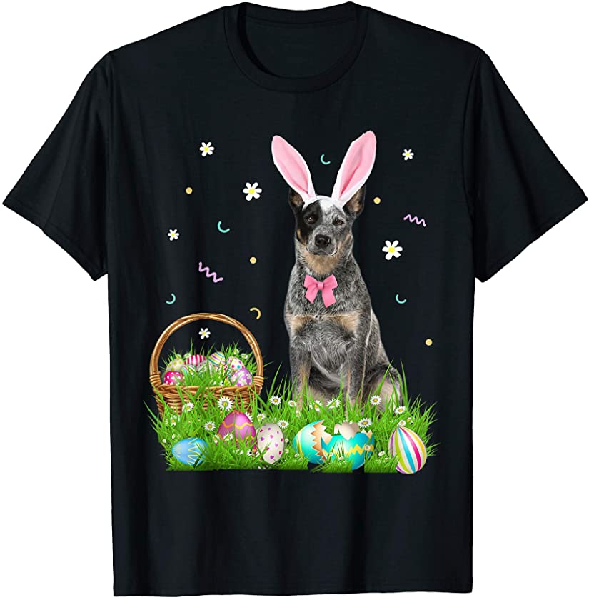 Cute Heeler Easter Day Bunny Eggs Easter Costume Womens T-Shirt