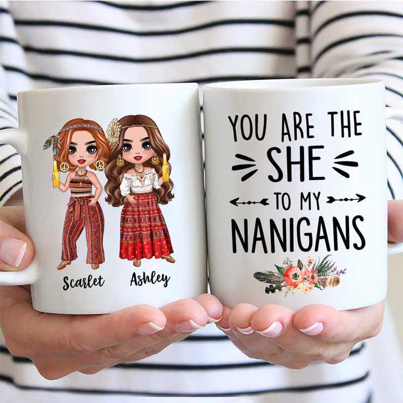 Hippies Doll Besties Personalized Mug