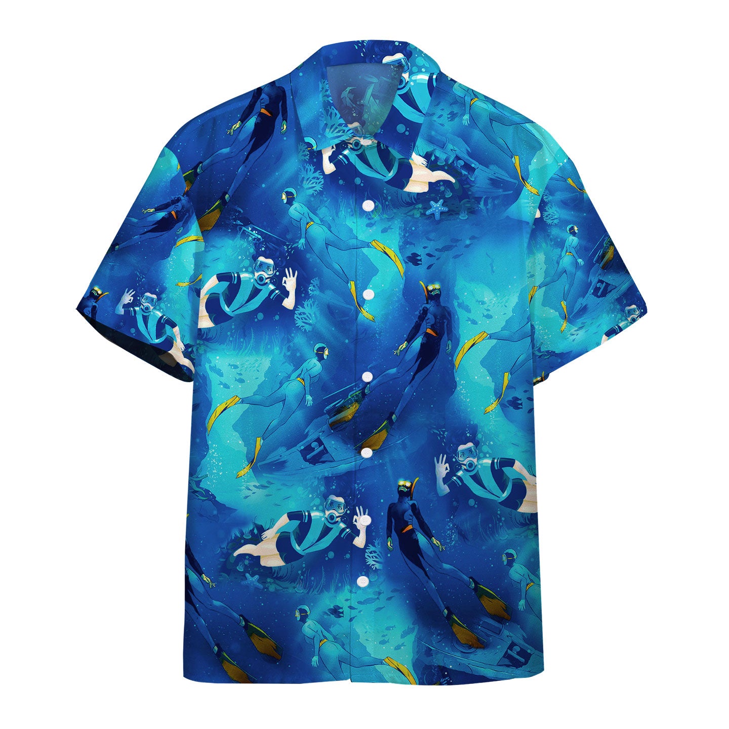 Gearhumans Freediving Custom Name Hawaiian Shirt Ha93839