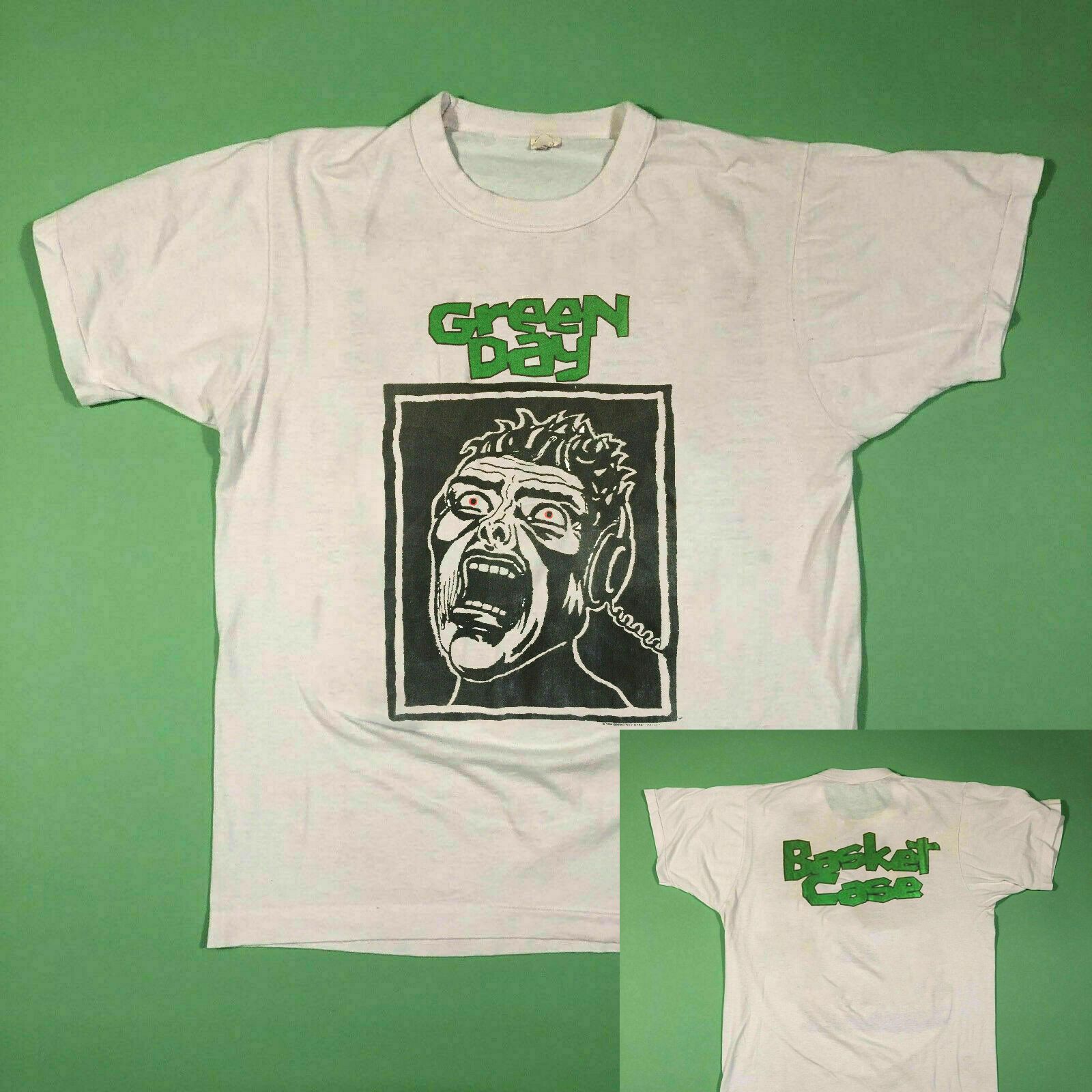 Vintage Green-day-1994-basket-case-t-shirt Gildan Cotton Reprint