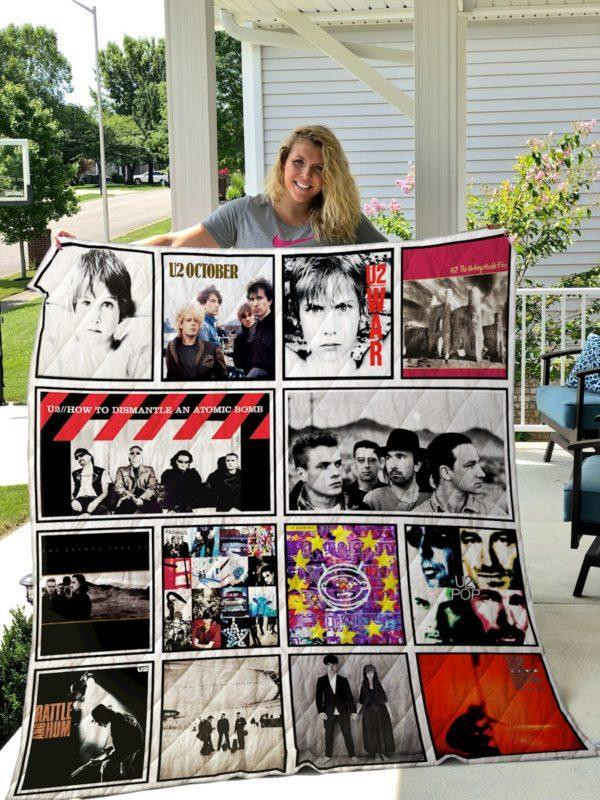 U2 3D Quilt Blanket, Fleece Blanket