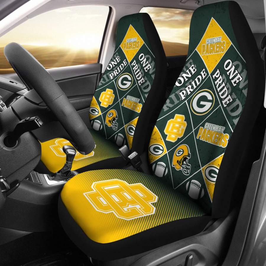 Pride Flag Green Bay Packers Car Seat Covers