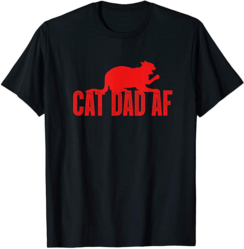 Mens Cat Dad Af Funny Cat Daddy Kitten Kitty Lover T-Shirt