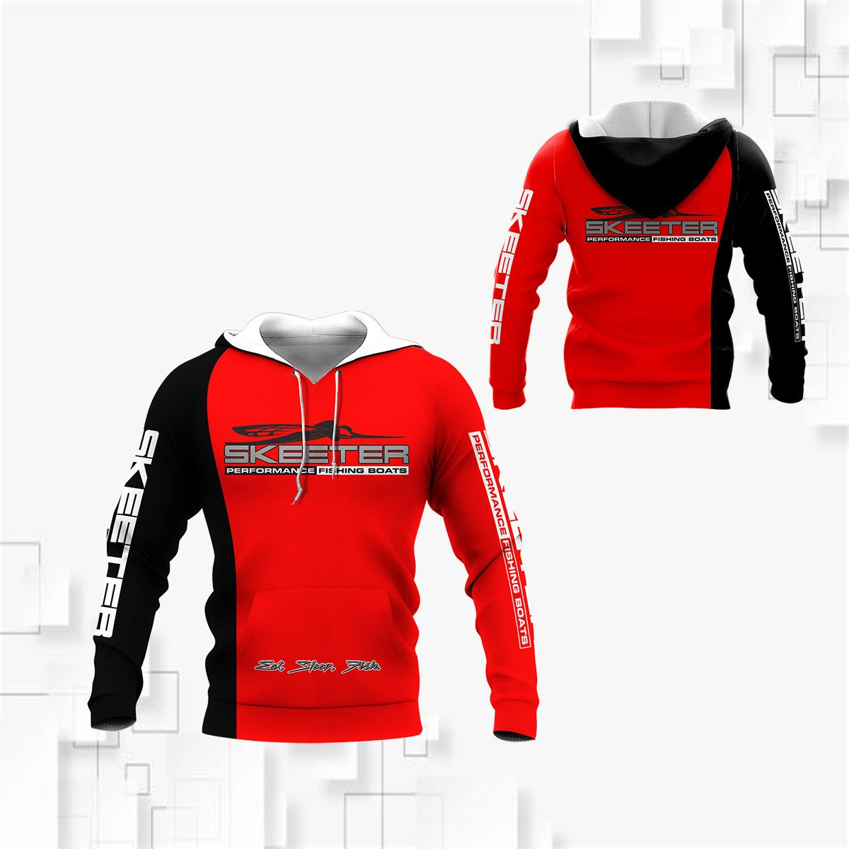 3D All Over Printed Skeeter Boats Shirts Ver 4 (Red)