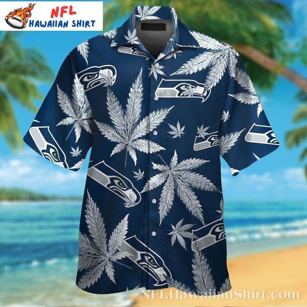 Seattle Seahawks Tropical Hawaiian Shirt  Cannabis Leaf Design