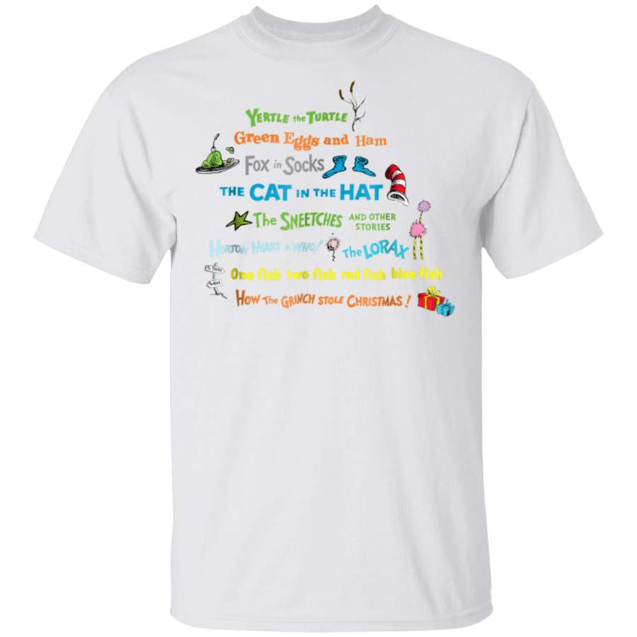 Dr Seuss Book Title Tshirt