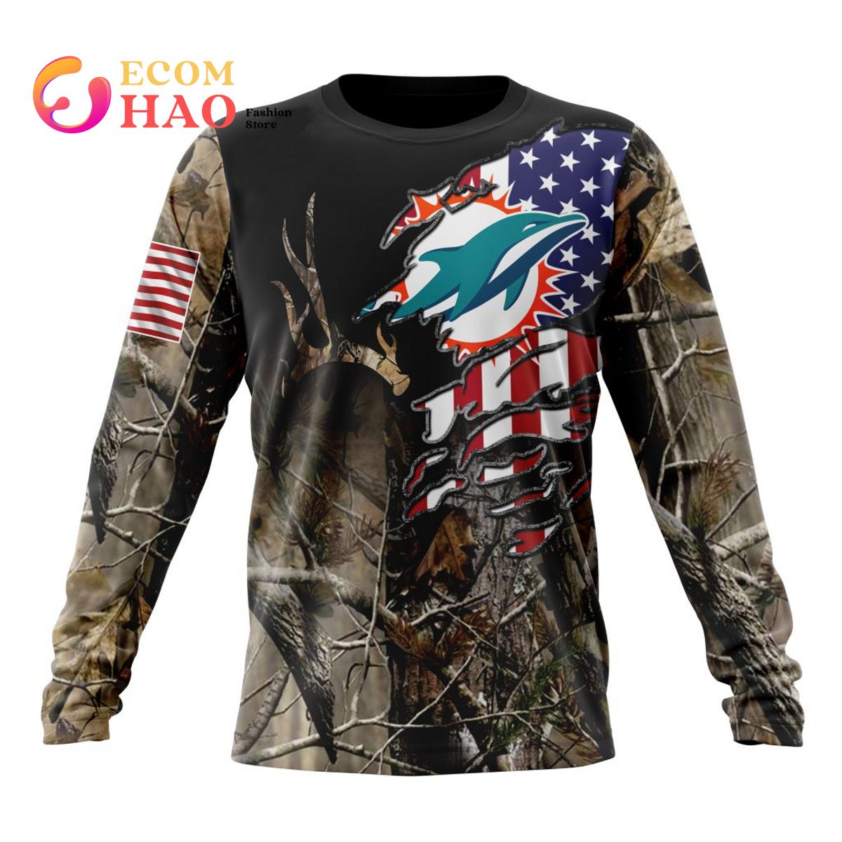 Miami Dolphins Custom Name Number Special Gift For Fan 3D Full Printing Sweatshirt