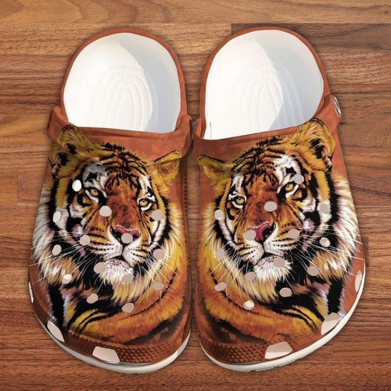 Tiger Painting Crocs Wild Tiger Save The Tiger Clog Tiger Lover Gift Men And Women Crocs Shoes