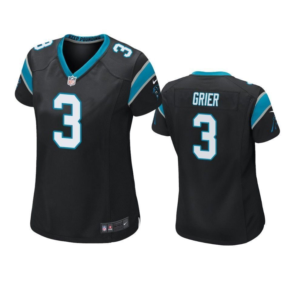 Carolina Panthers Will Grier 2019 NFL Draft Black Game Womens Jersey