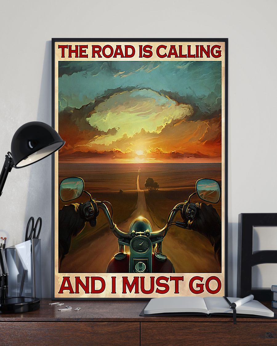 Motorcycle – The Road Is Calling And I Must Go Vertical Canvas And Poster | Wall Decor Visual Art