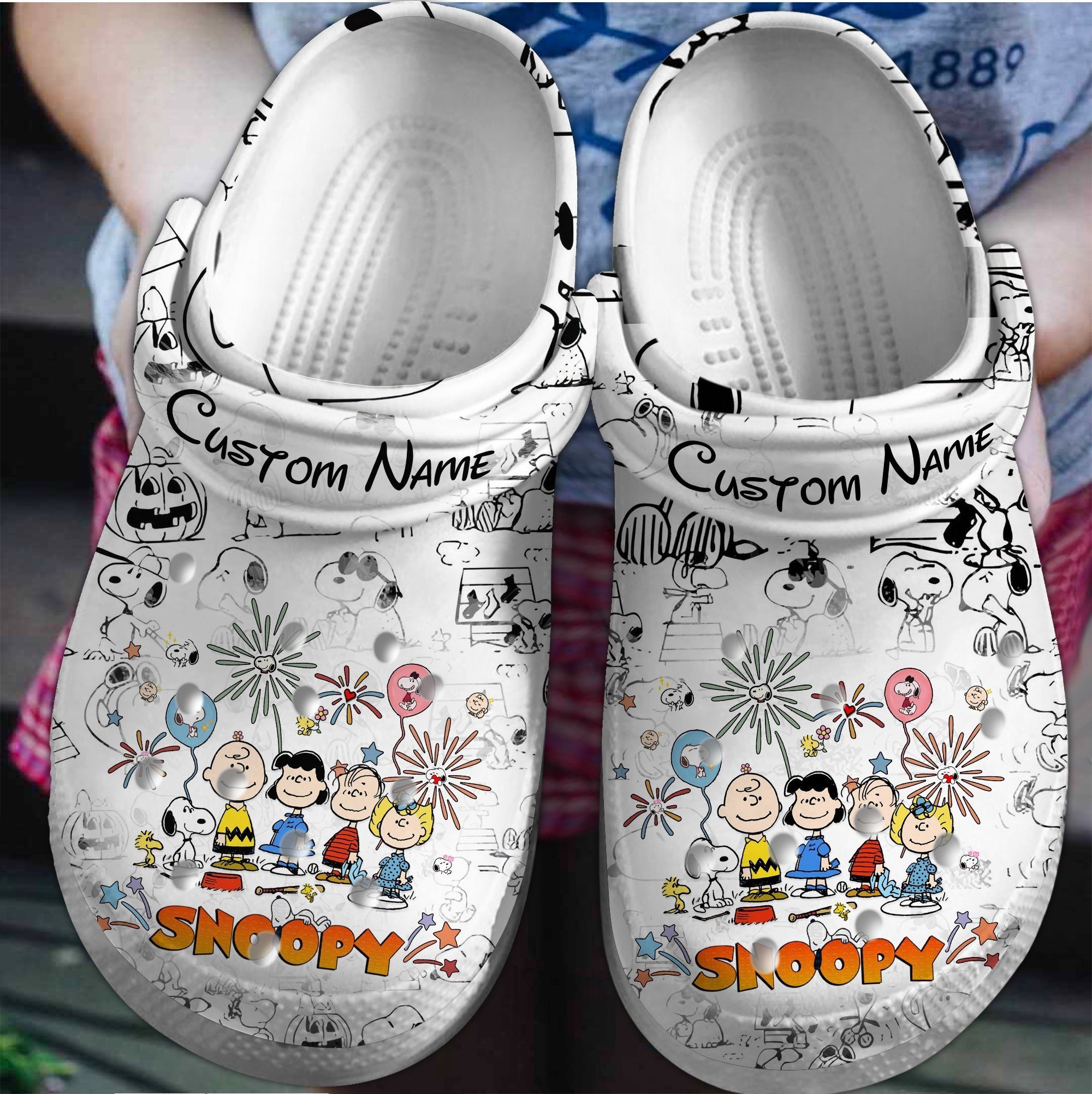 Snoopy Peanuts Cartoon Crocs Crocband Clogs Shoes Comfortable For Men Women and Kids