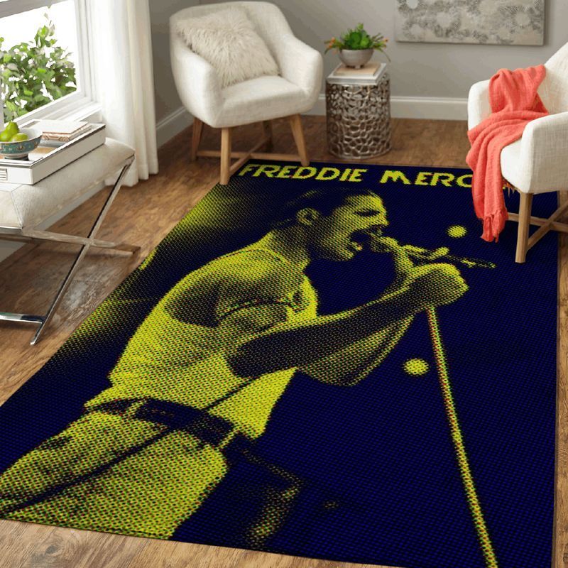 Freddie Mercury Singer 11 Area Rug Living Room And Bed Room Rug Gift Us Decor