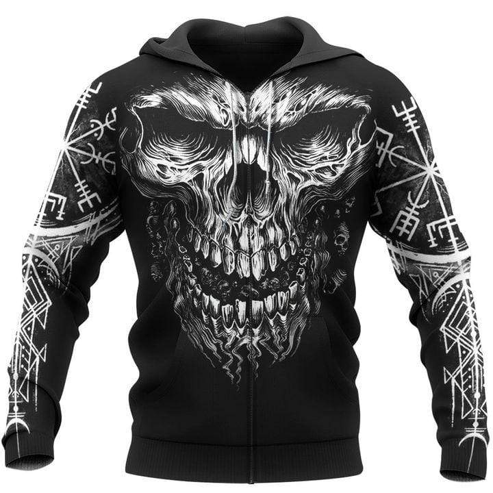 Viking Symbol Skull tattoo Hoodie 3D #V – Tulatee Store