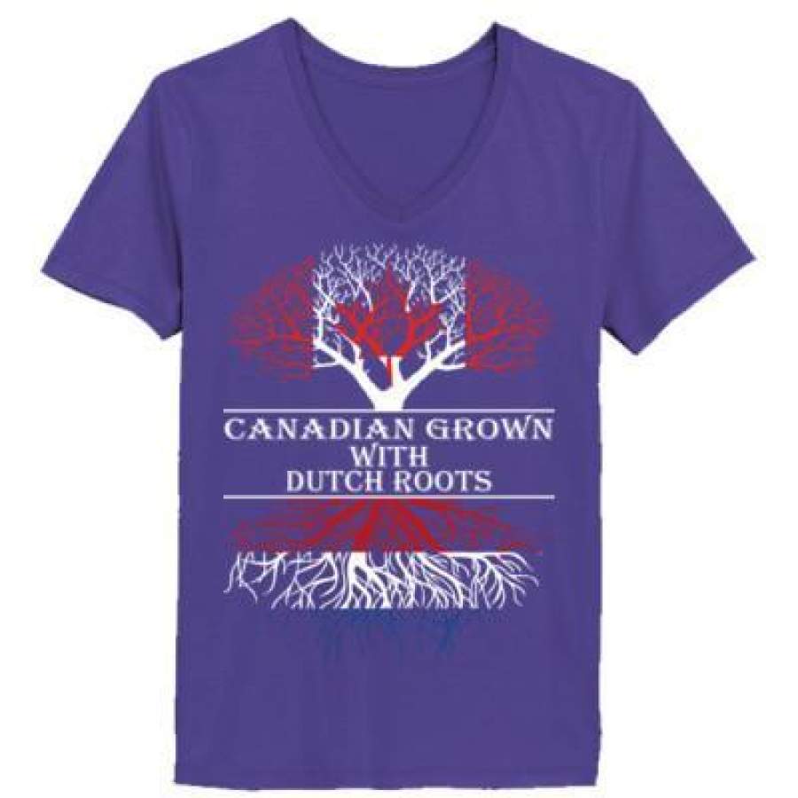 AGR Canadian Grown With Dutch Roots – Ladies’ V-Neck T-Shirt