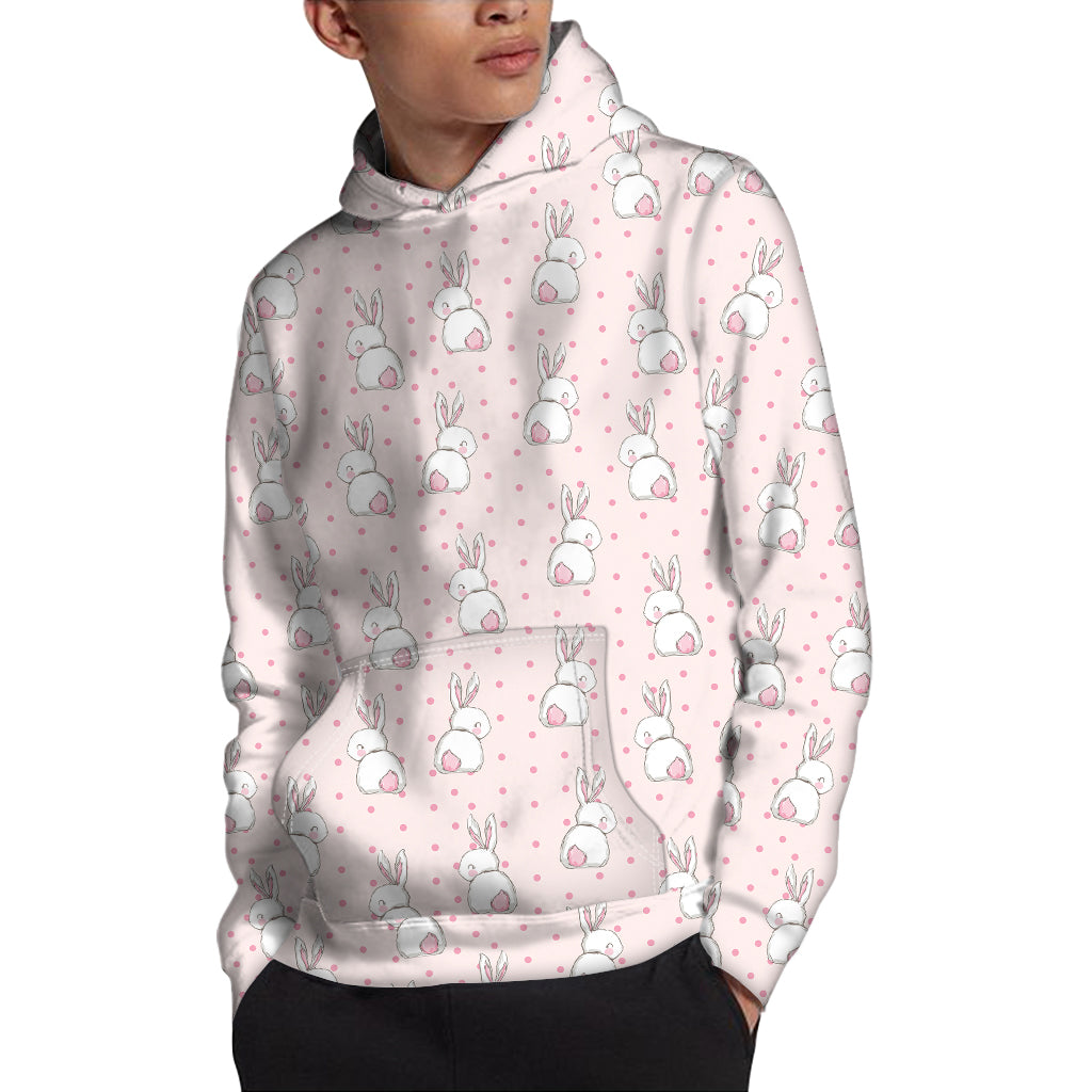 Cute Rabbit Pattern Print Pullover Hoodie