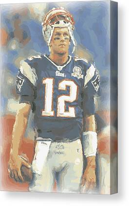 New England Patriots Tom Brady Joe Hamilton Canvas Print