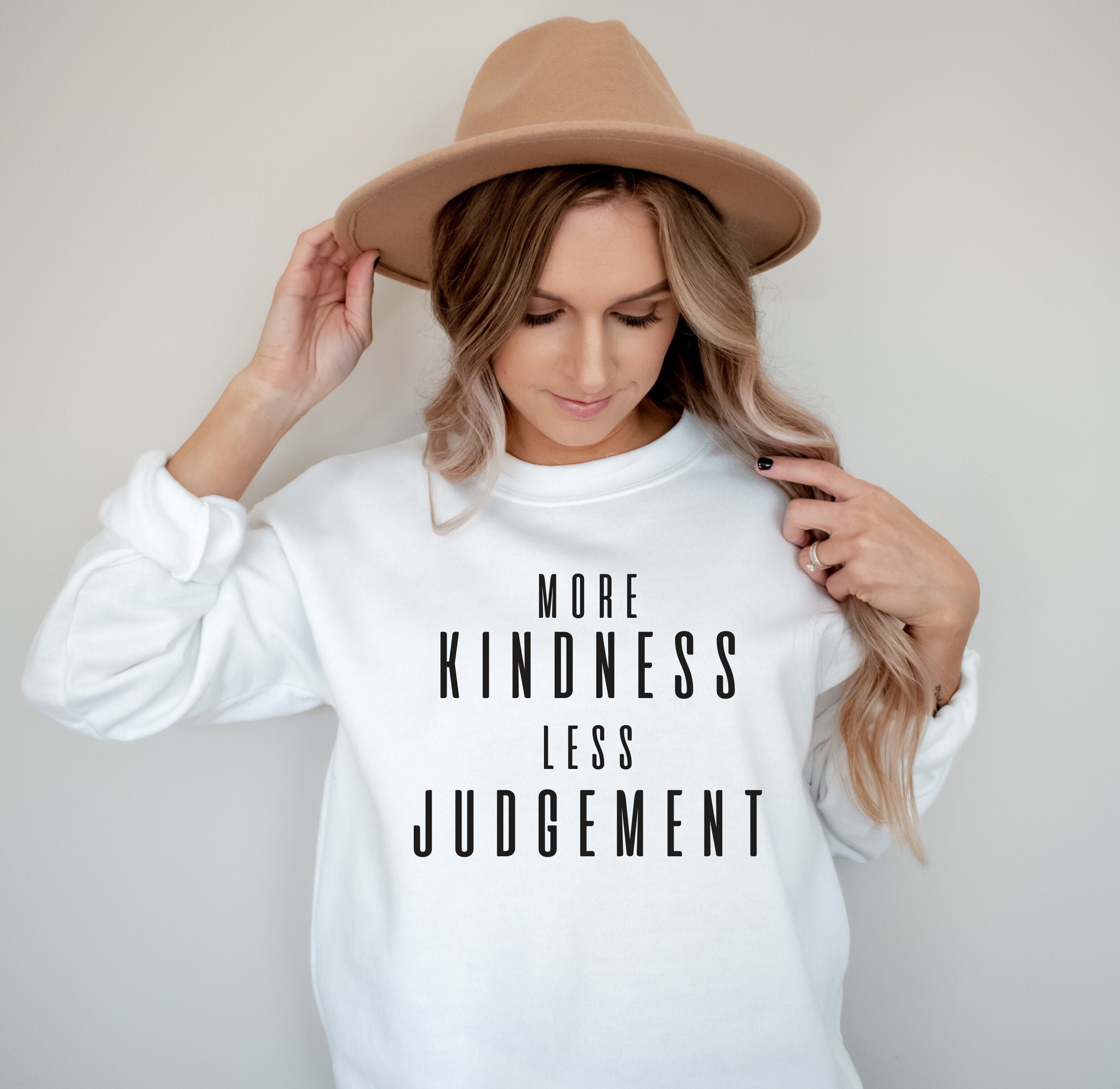 More Kindness  Less Judgement  Sweatshirt,  Women Sweatshirt, Gift for Her, Inspirational Sweatshirt, Fall Sweatshirt, Ink and Quotes