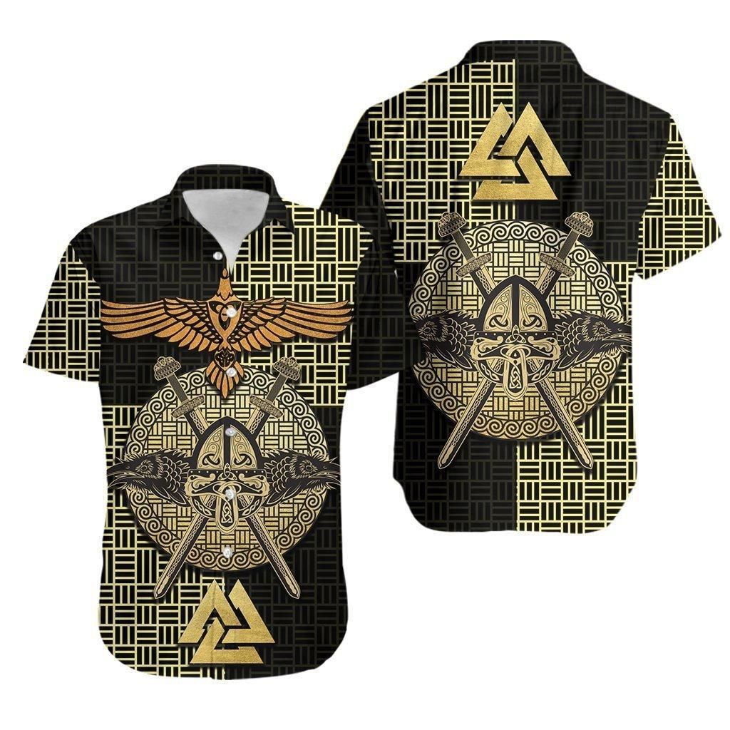 Viking Raven Odin Aloha Hawaiian Shirt Colorful Short Sleeve Summer Beach Casual Shirt For Men And Women