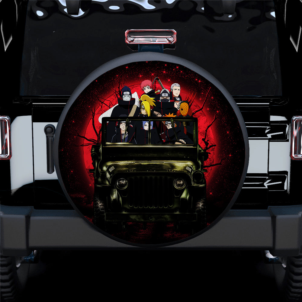 Akatsuki Team Ride Jeep Funny Naruto Anime Moonlight Halloween Car Spare Tire Covers Gift For Campers